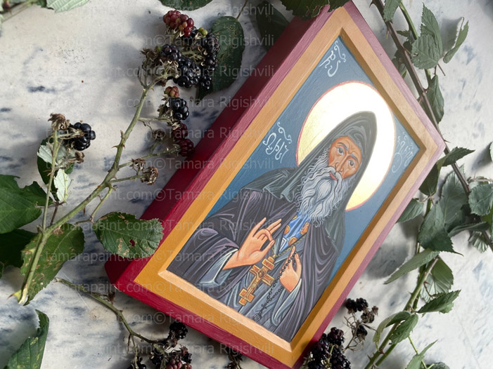 St Barbara, original icon painting by artist Tamara Rigishvili