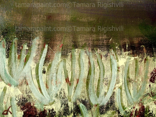  Abstract, Field of Wild Flowers with dark Cloudy Sky, by Tamara Rigishvili