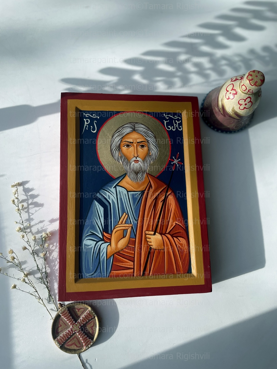 Andria pirvelwodebuli, original icon painting by artist Tamara Rigishvili