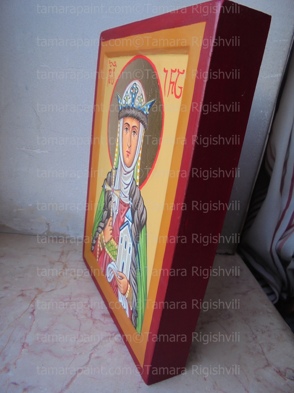 Saint Ina, original icon painting by artist Tamara Rigishvili