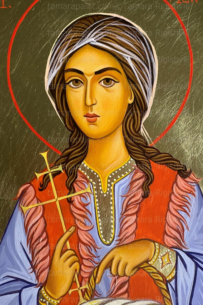 Saint Philoptheia, original icon painting by artist Tamara Rigishvili