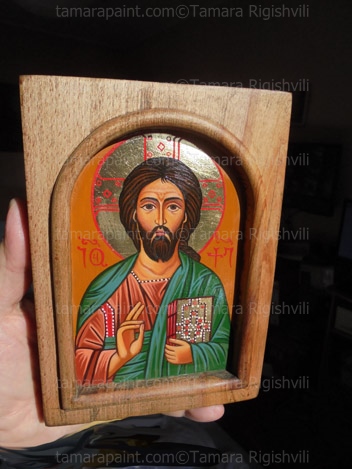 Christ by artist Tamara Rigishvili, Orthodox Iconography Art